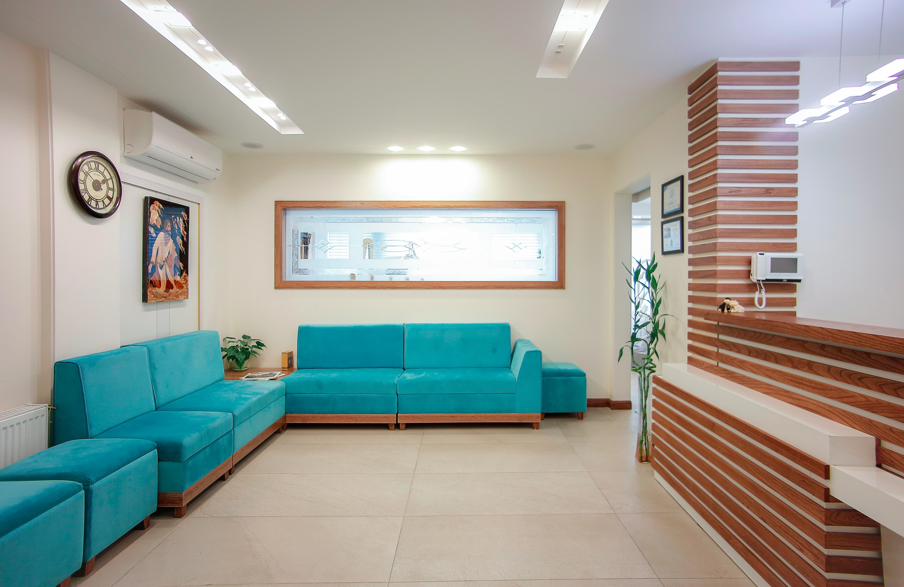 X-Clinic reception and patient
